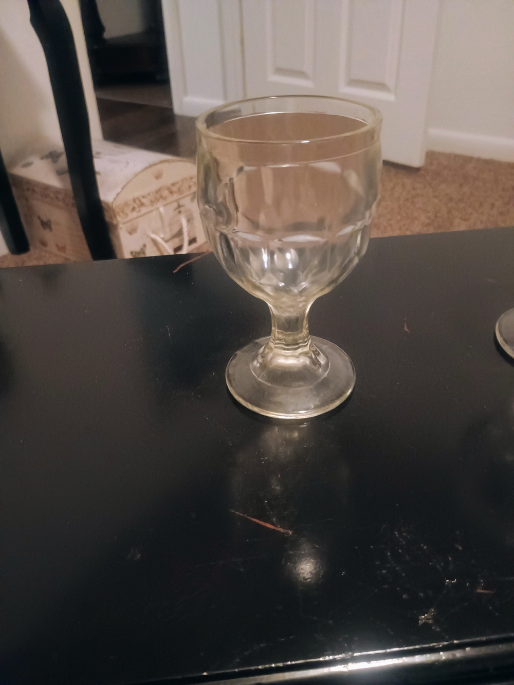 Vintage Hazel Atlas Big Top Clear Glass Goblet